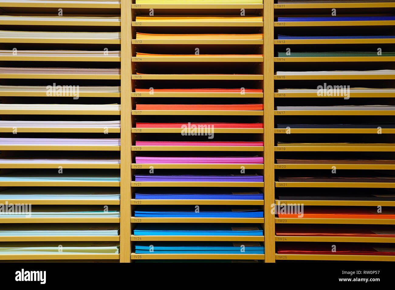 TOKYO, JAPAN 22 OCT 2018 View of colorful papers at the famous Itoya