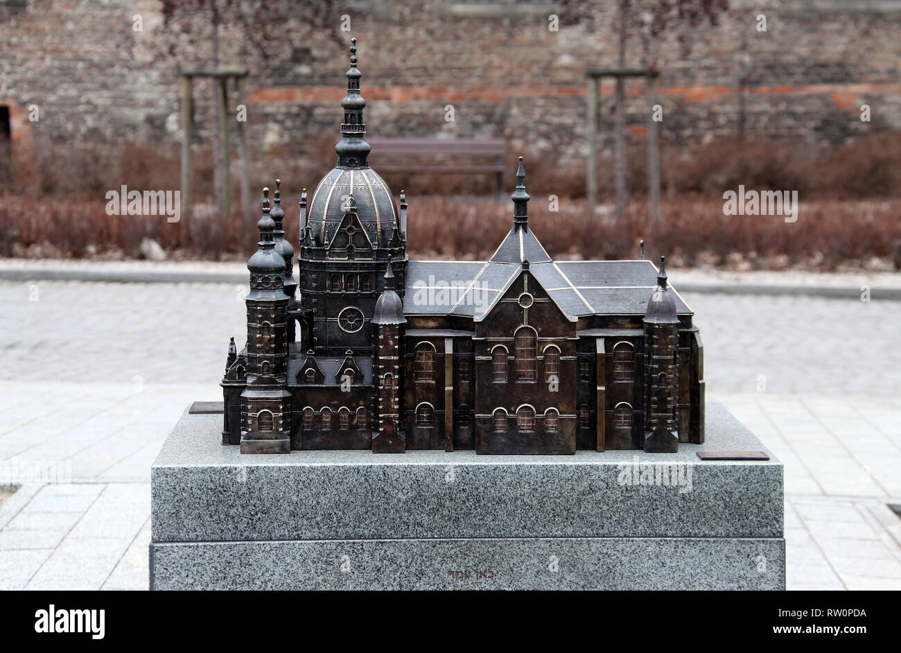 Model of the Great Synagogue Danzig which was destroyed by the Nazis in World War Two Stock Photo