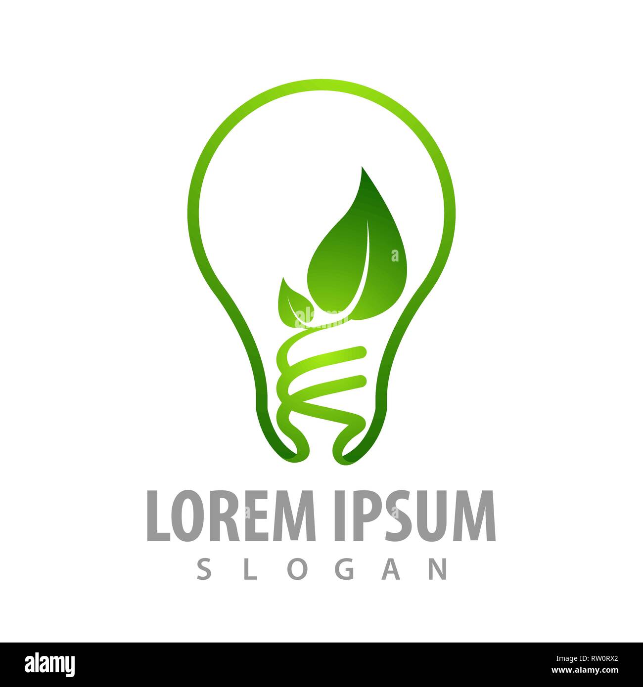 Bulb leaf logo concept design. Symbol graphic template element Stock Vector