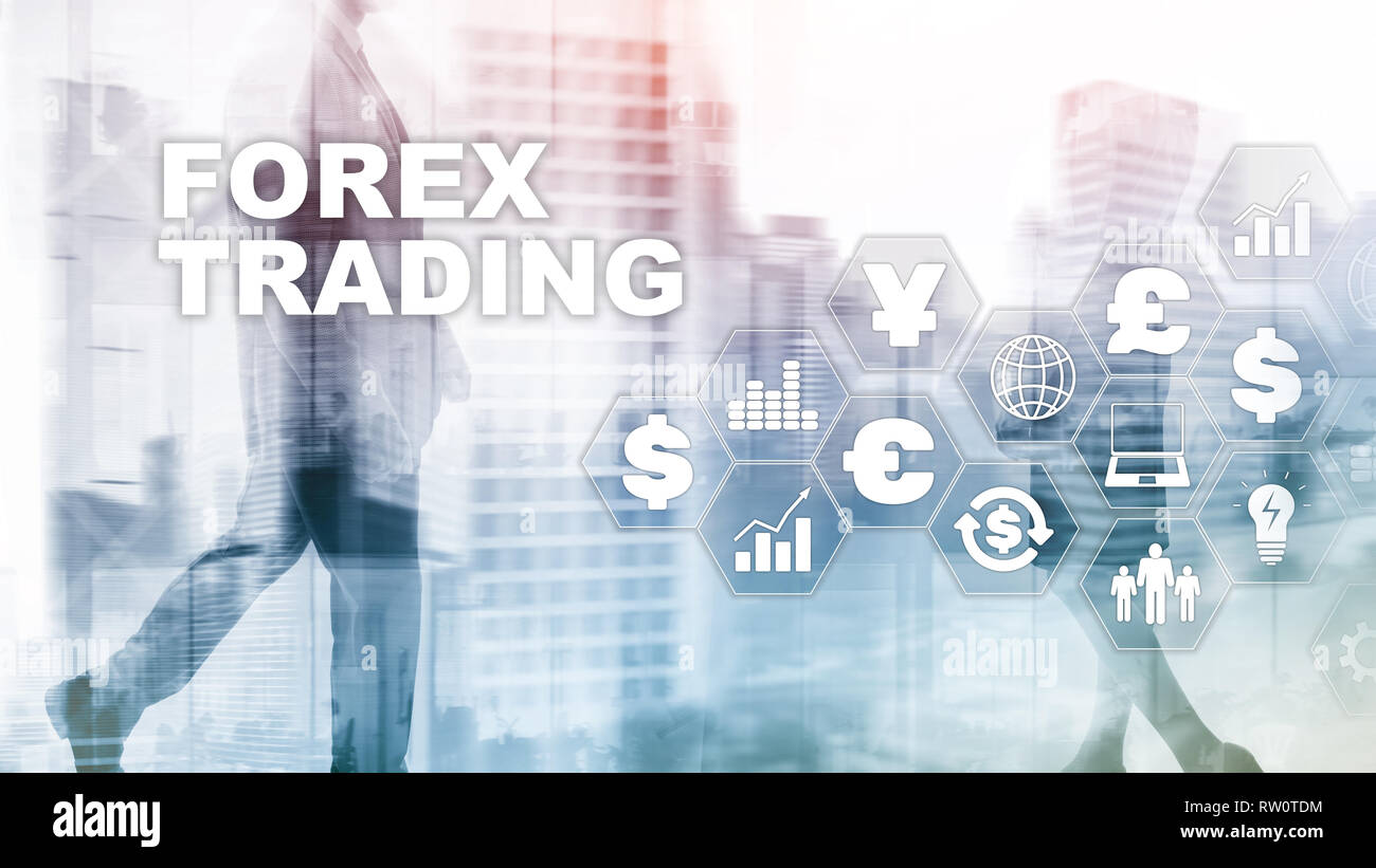 Forex Trading. Graphic concept suitable for financial investment or Economic trends. Business background. Stock Photo