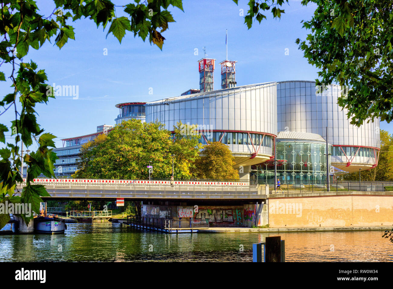 STRASBOURG, FRANCE - European Court of Human Rights in Strasbourg building - Rule of law for European countries, October, 12 , 2018, Stock Photo