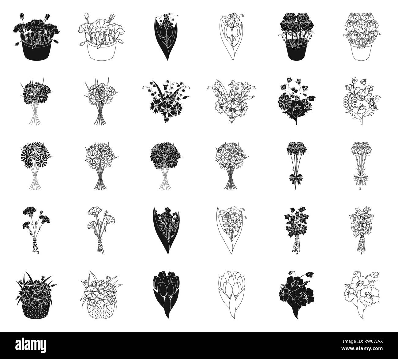 Poppy flower or cornflower cornflower Black and White Stock Photos