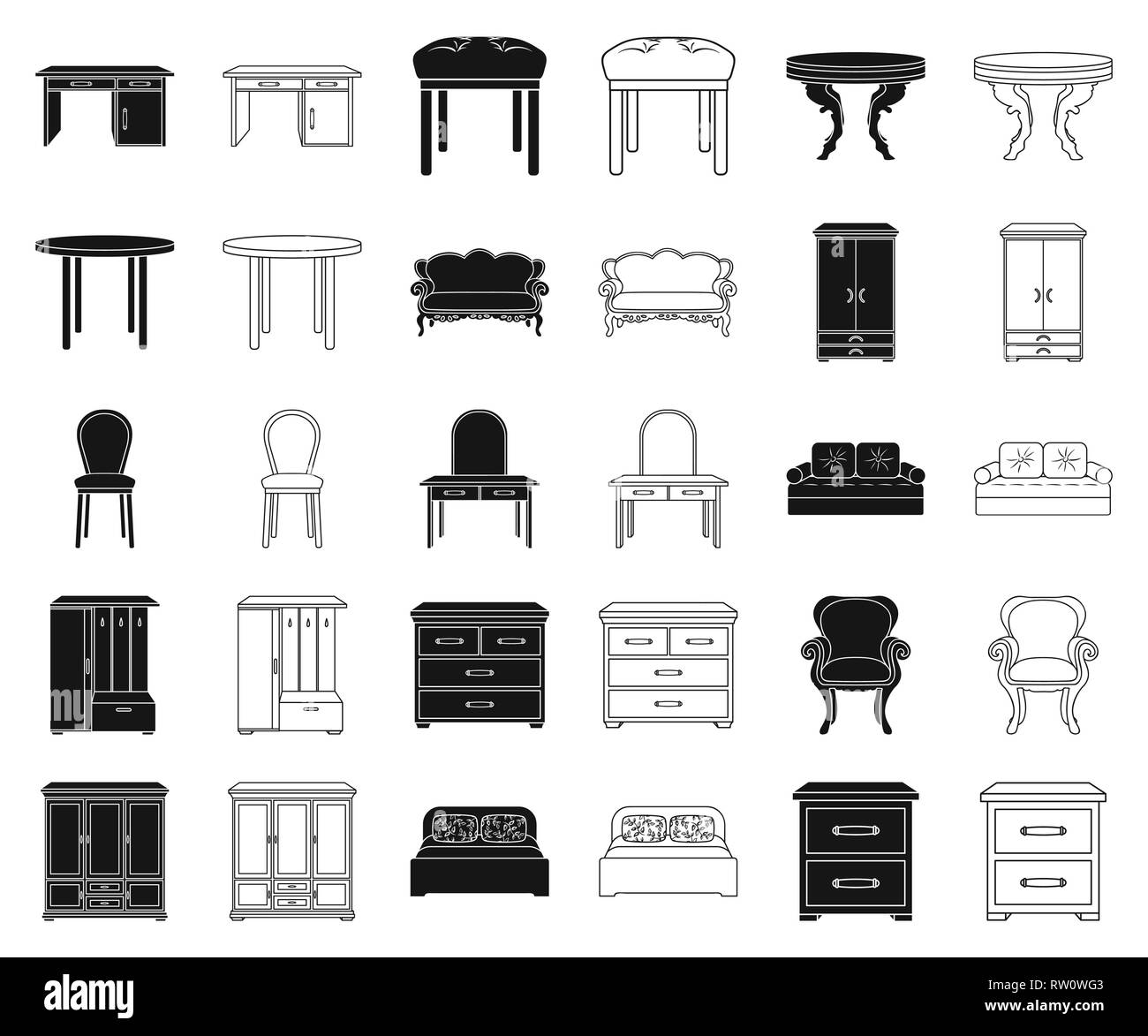 accessory,apartment,armchair,art,back,baroque,bed,bedside,black,outline,cabinet,chair,classical,closet,collection,couch,cupboard,design,desk,double,drawers,dressing,furnishing,furniture,home,house,icon,illustration,interior,isolated,logo,modern,office,retro,round,set,sign,sofa,stool,symbol,table,various,vector,vestibule,vintage,wardrobe,web,wing,wooden Vector Vectors , Stock Vector