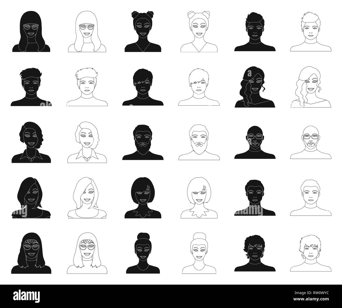 appearance,avatar,bald,beard,black,outline,blonde,boy,brunette,bust ...