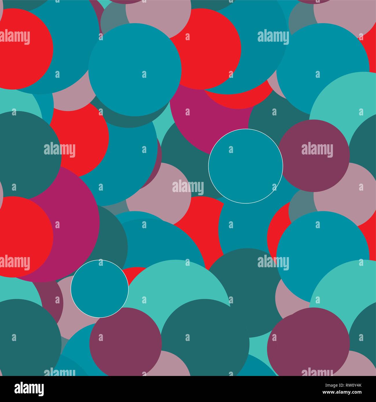 Dark abstract seamless background with colored rounds, vector