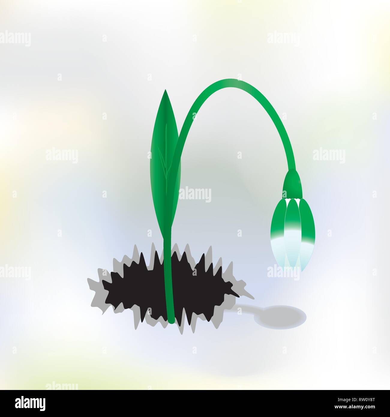 Vector background with snowdrop made with mesh, eps 10 Stock Vector