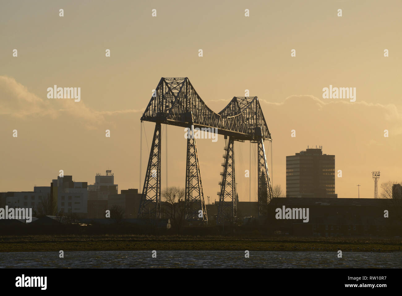 Middlesborough Transporter Bridge on Teeside in the North East of England Stock Photo
