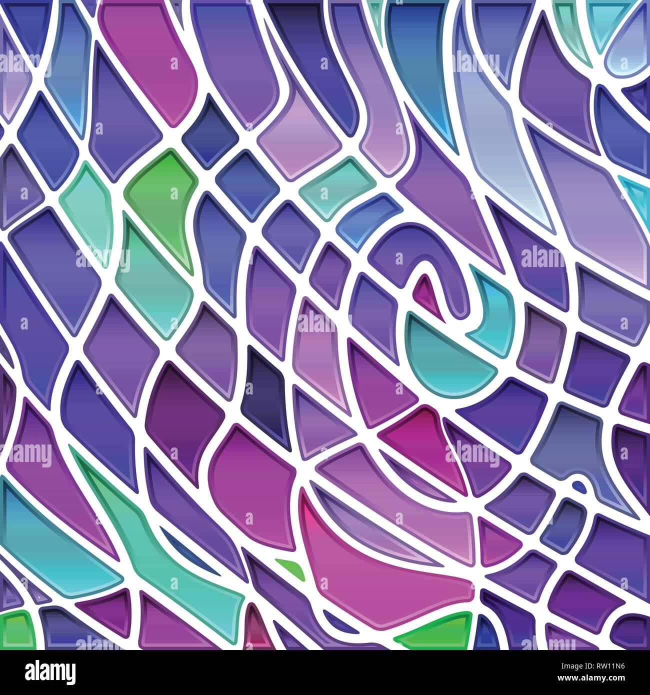 abstract vector stained-glass mosaic background - blue and violet Stock ...