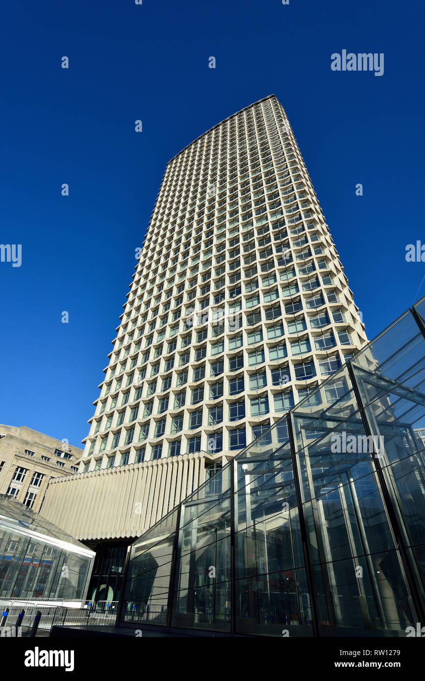 Centre Point building and Tottenham Court Road underground station, New Oxford Street, London, United Kingdom Stock Photo