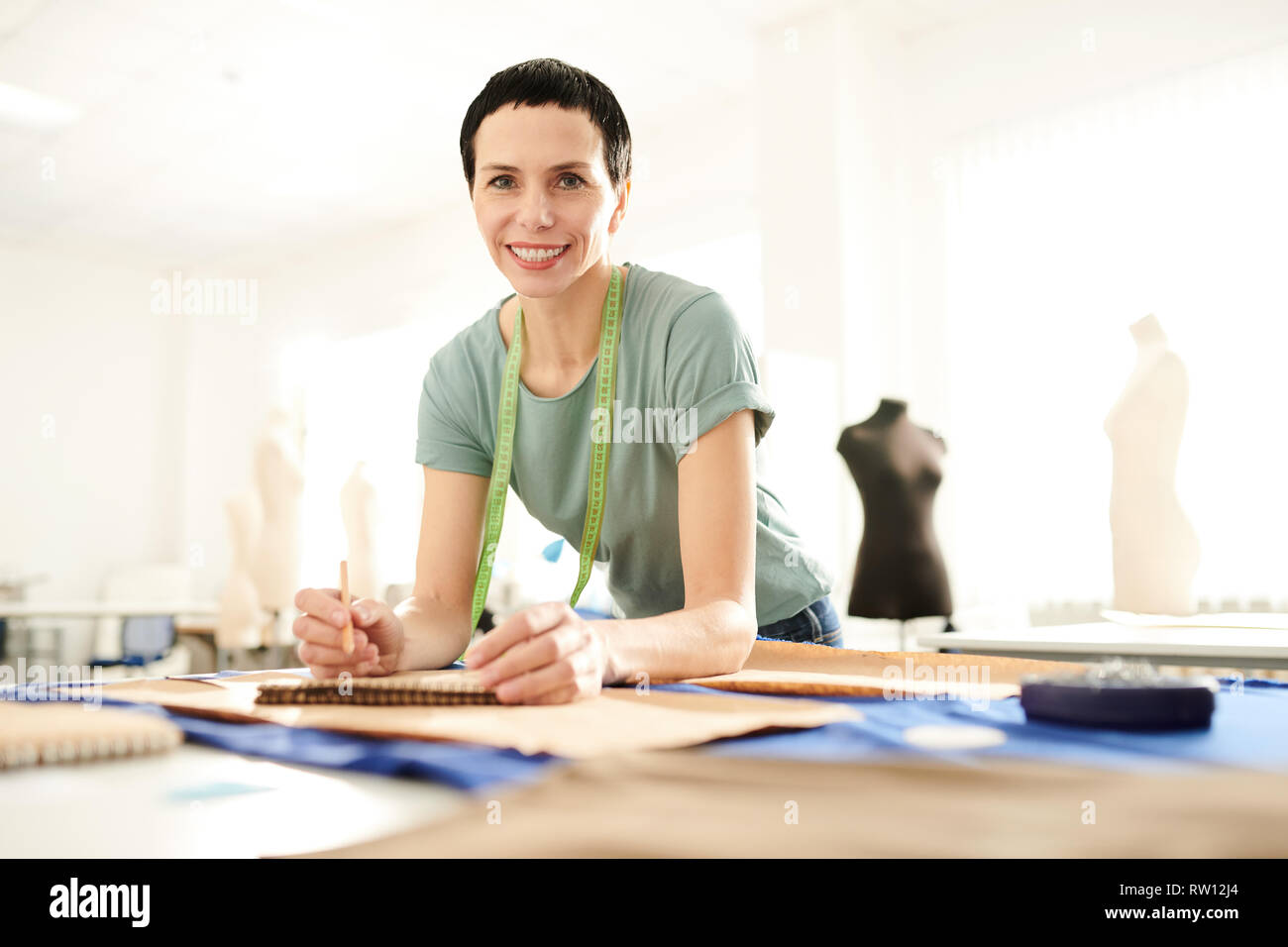 Professional in tailoring Stock Photo