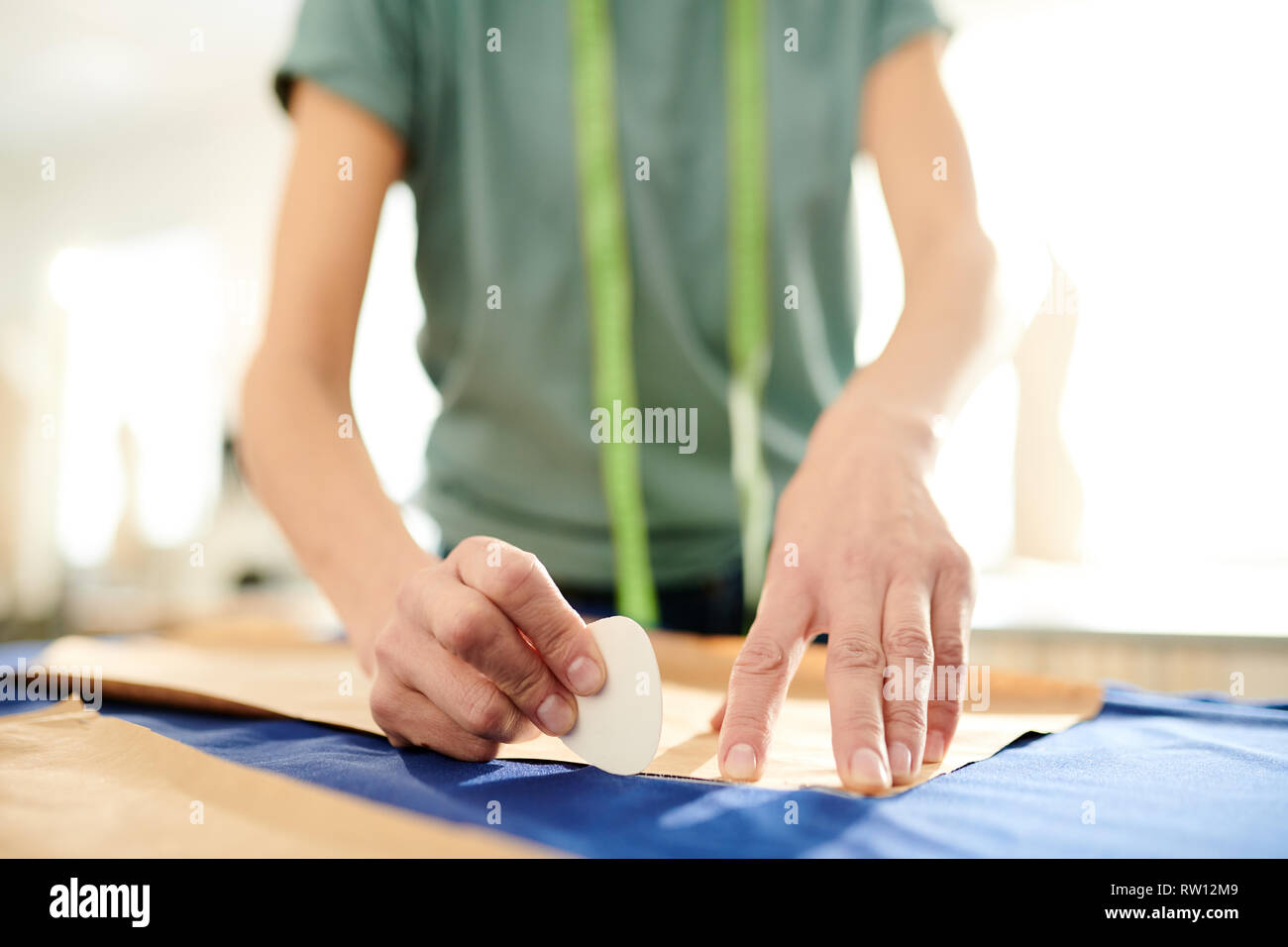 Seamstress with chalk Stock Photo Alamy