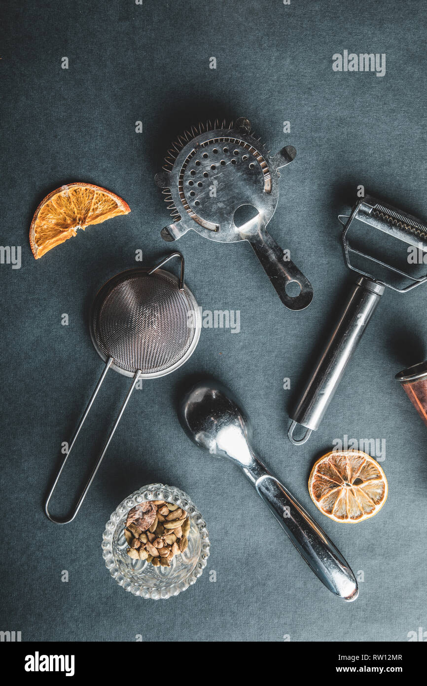 Cocktail making equipment Stock Photo - Alamy