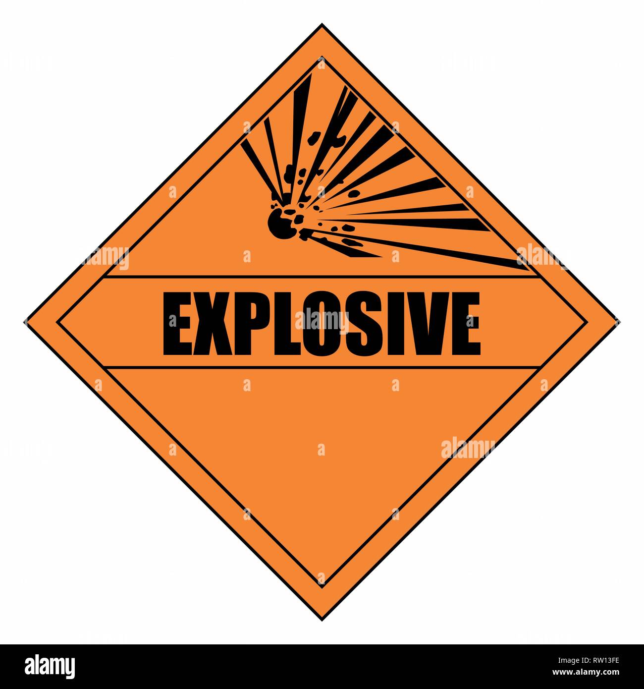 The Explosion hazard warning sign. Colorful illustration Stock Vector