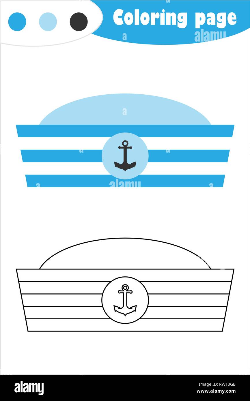 https://c8.alamy.com/comp/RW13GB/sailor-hat-in-cartoon-style-coloring-page-education-paper-game-for-the-development-of-children-kids-preschool-activity-printable-worksheet-vector-RW13GB.jpg
