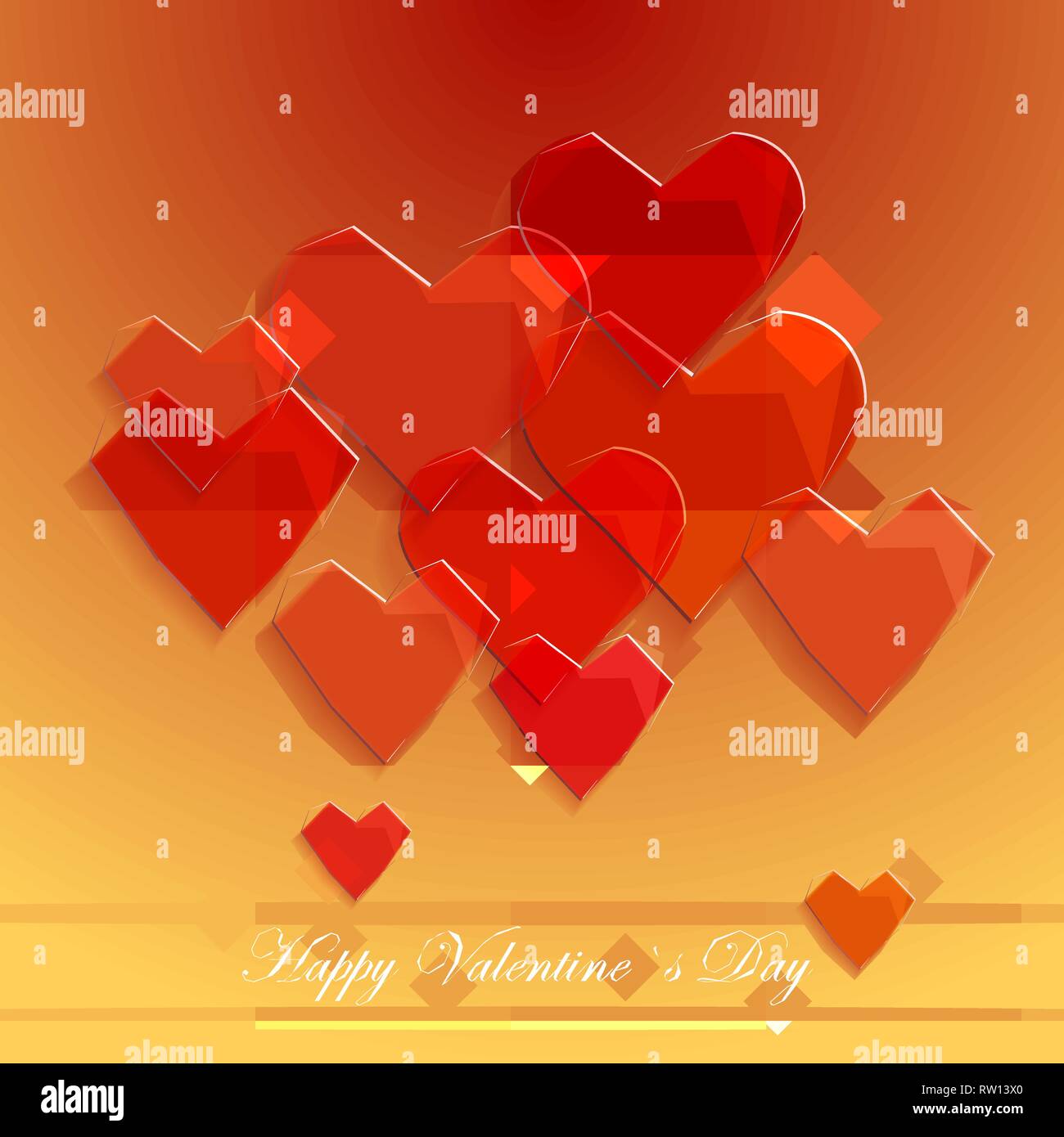 Happy Valentine`s Day vector card Stock Vector Image & Art - Alamy