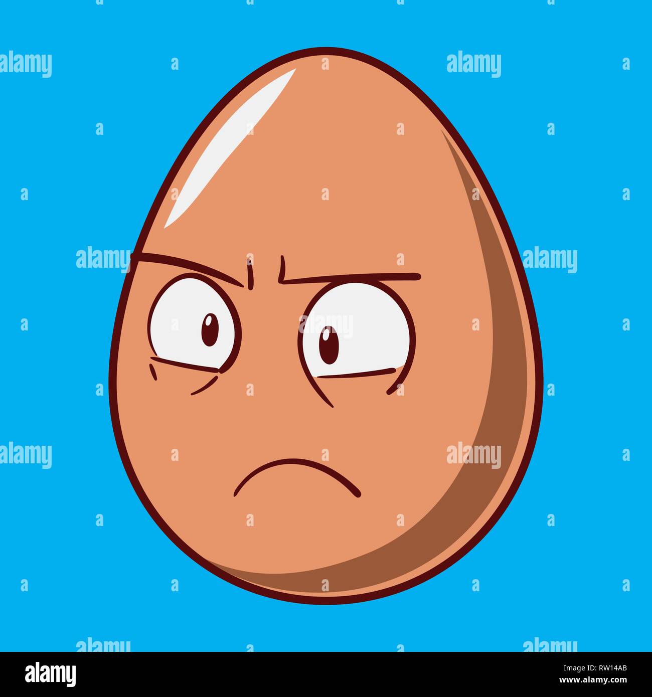 Funny cartoon Easter egg emoji icon. Cute emoticons Vector illustration