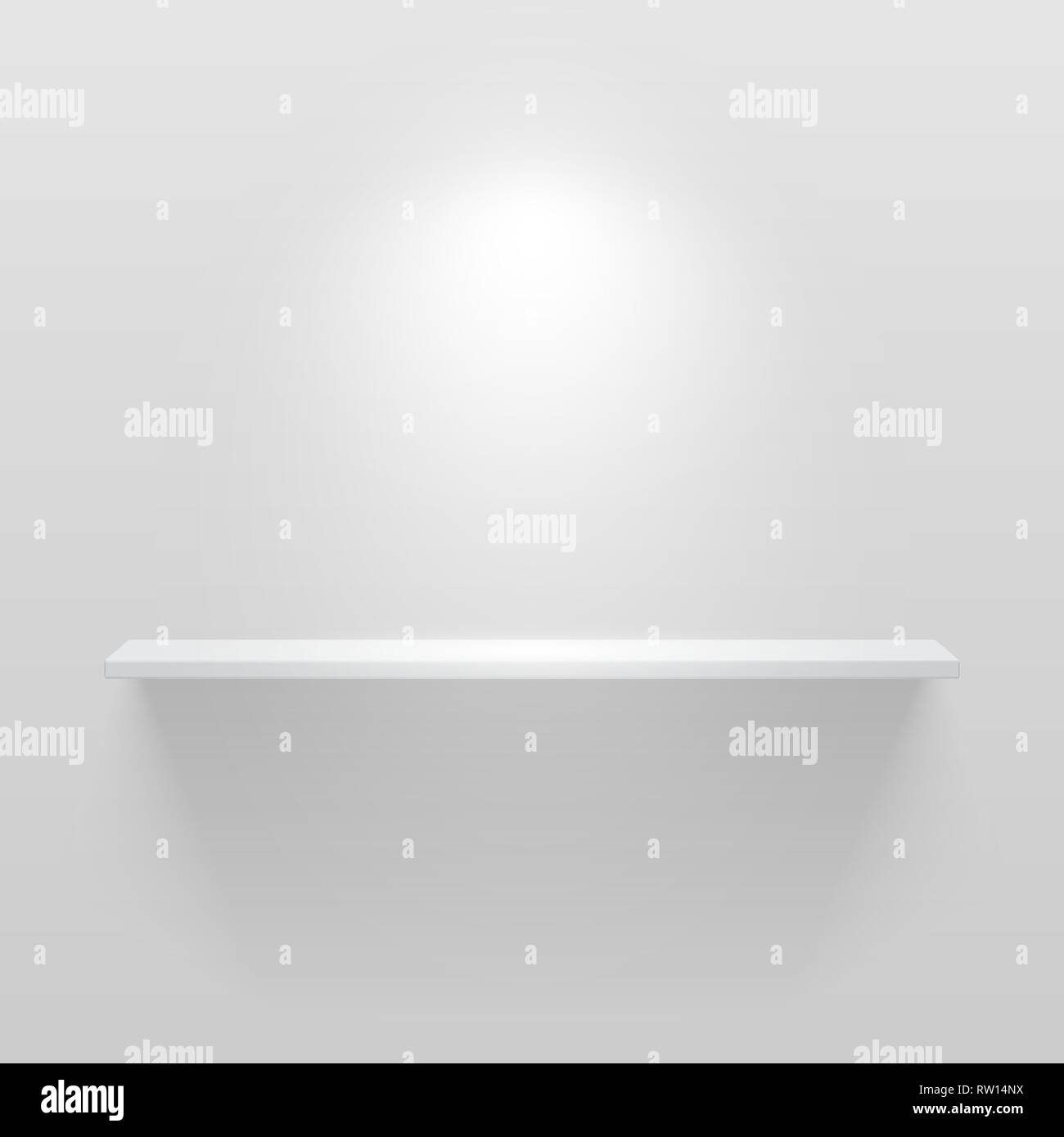 Shelf with light and shadow in empty white room Stock Vector Image ...