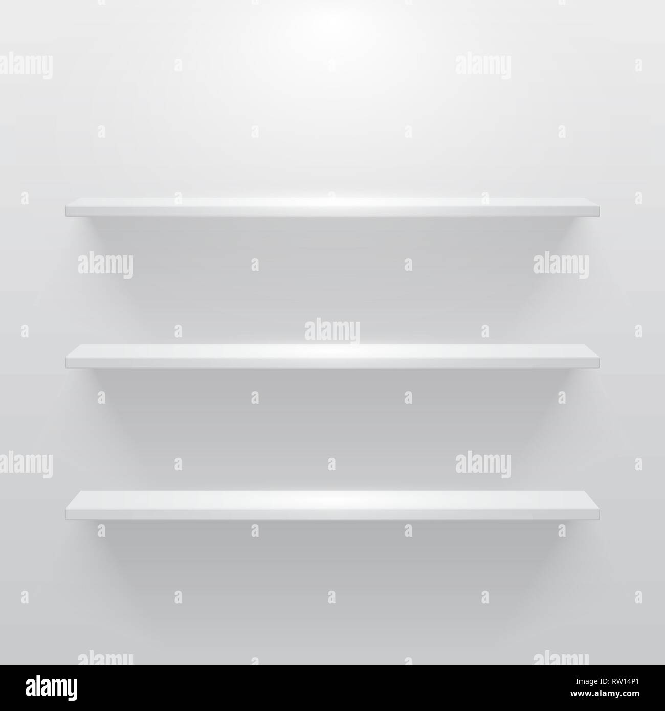 Shelves with light and shadow in empty white room Stock Vector Image ...