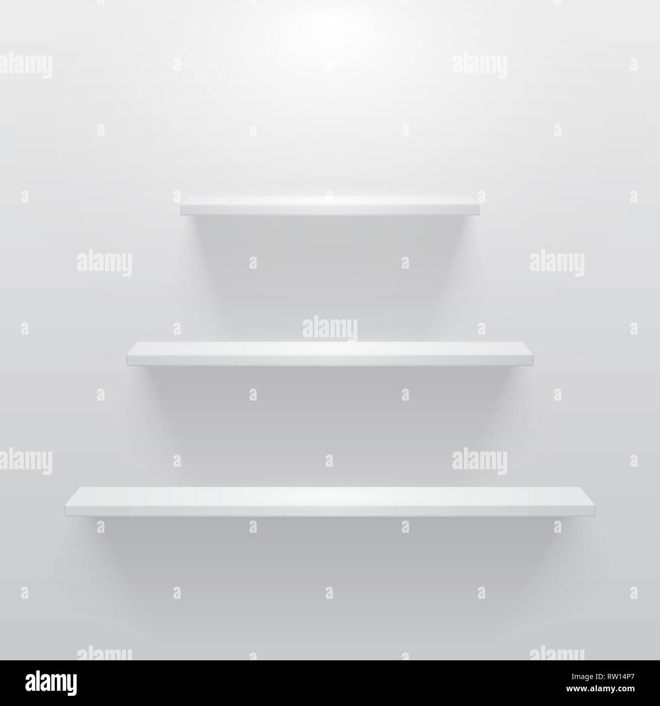 Shelves with light and shadow in empty white room Stock Vector Image ...