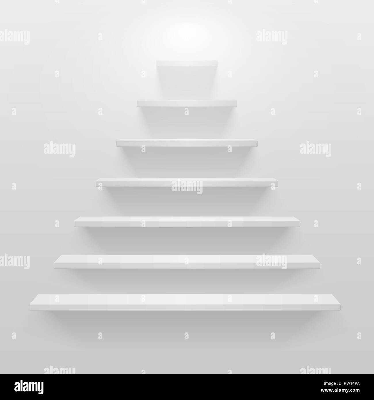 Shelves with light and shadow in empty white room Stock Vector Image ...