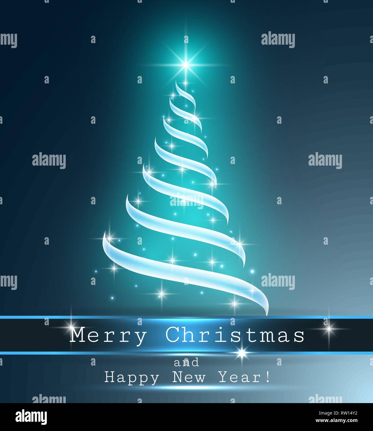 Christmas tree background, ribbon, vector Stock Vector Image & Art - Alamy