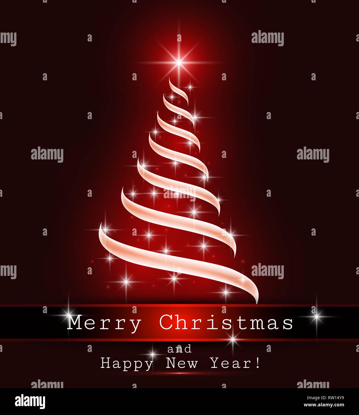 Christmas tree background, ribbon, vector Stock Vector Image & Art - Alamy