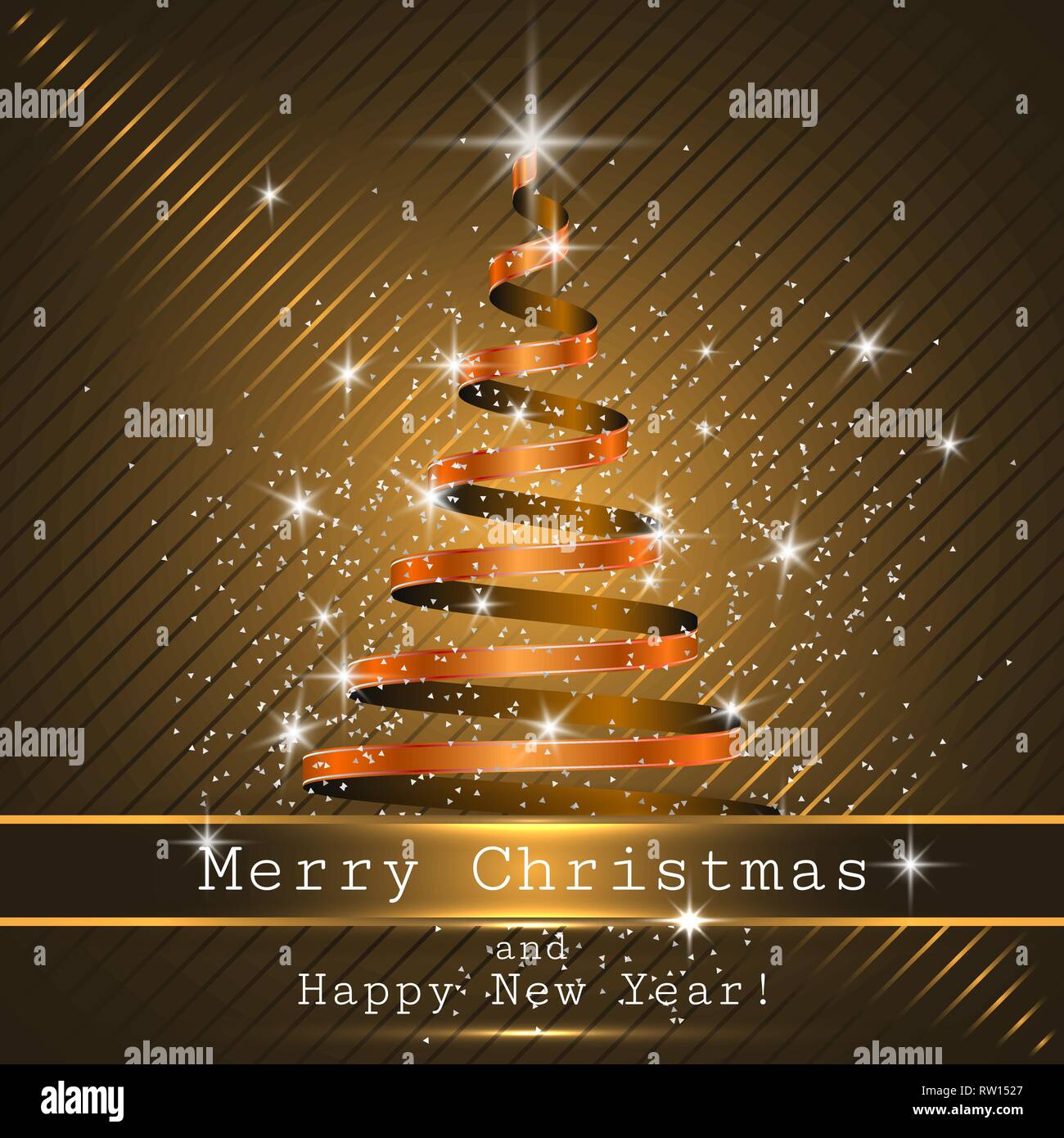 Christmas tree background, ribbon, vector Stock Vector Image & Art - Alamy