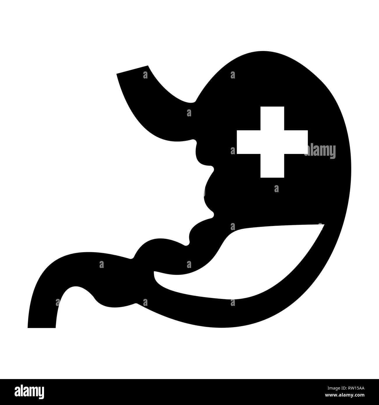 Stomach Icon, Vector Illustration, Healthcare Outline Stock Photo