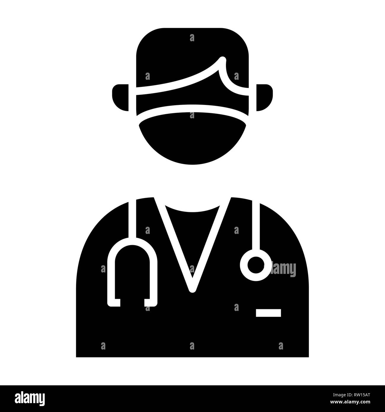 Doctor Icon, Vector Illustration, Healthcare Outline Stock Photo - Alamy