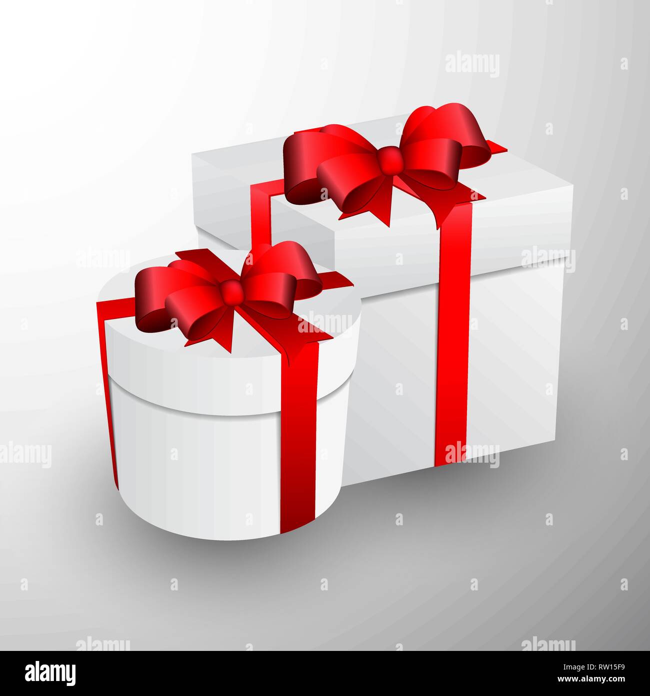 Christmas gift box with red Bow vector Stock Vector Image & Art - Alamy