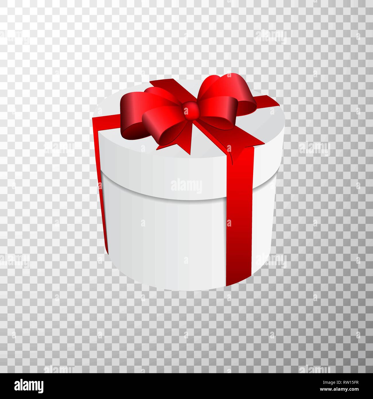 Red ribbon on transparent background. Gift decoration - stock vector Stock  Vector