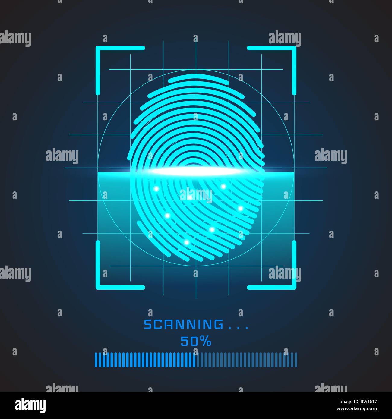 Fingerprint Scanning Identification System. Biometric Authorization