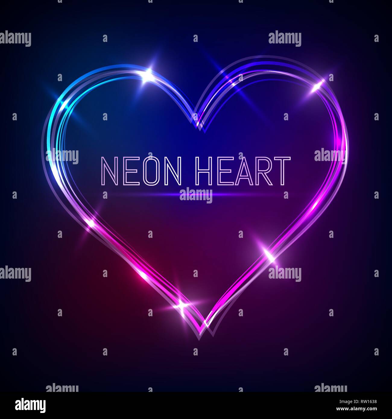 neon heart vector, Valentine`s heart Stock Vector Image & Art - Alamy