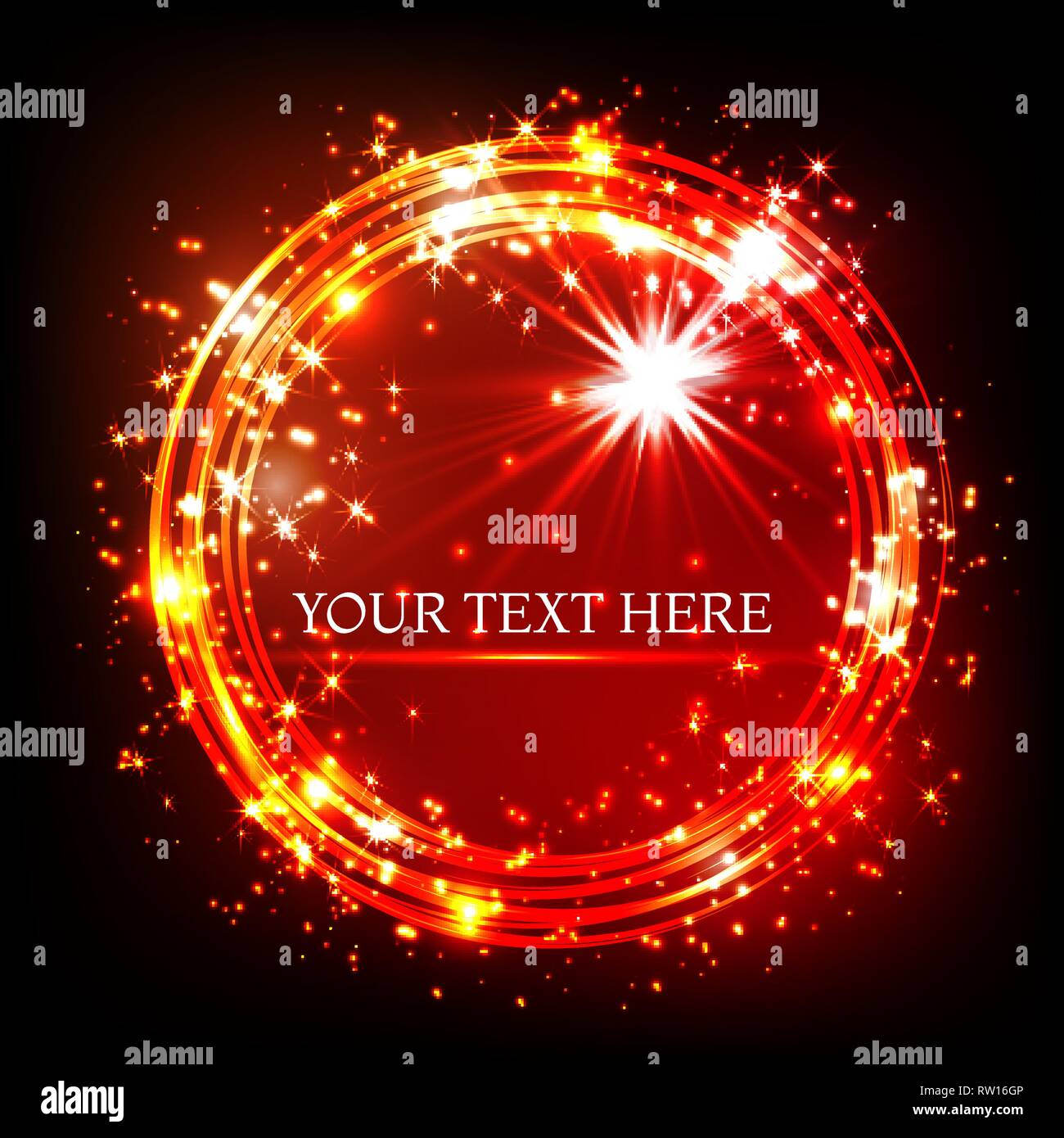 shining glitter vector star dust and line frame. Stock Vector