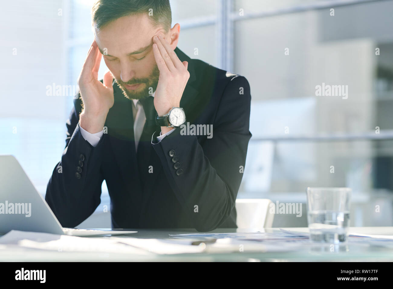 Having headache Stock Photo