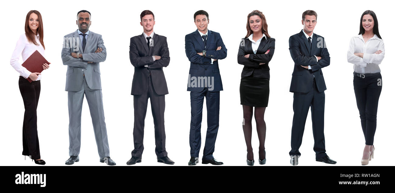 group of successful business people standing in a row Stock Photo - Alamy