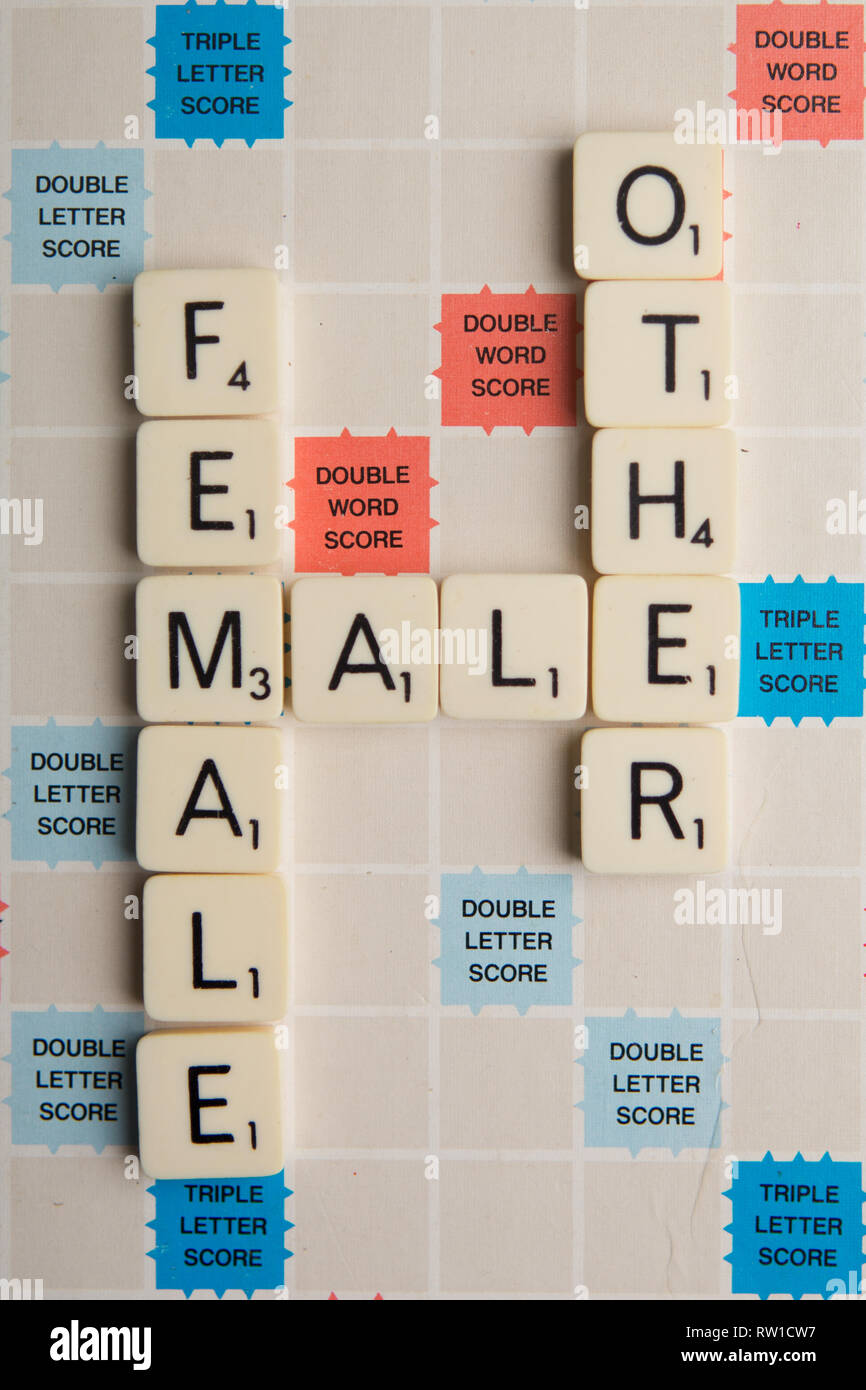 Tiles Spell Out The Words male female And other Stock Photo Alamy