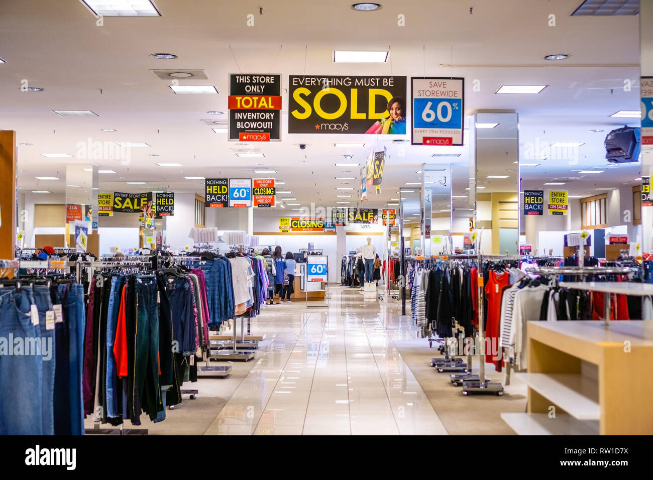 February 28, 2019 Sunnyvale / CA / USA - Indoor view of the women's ...