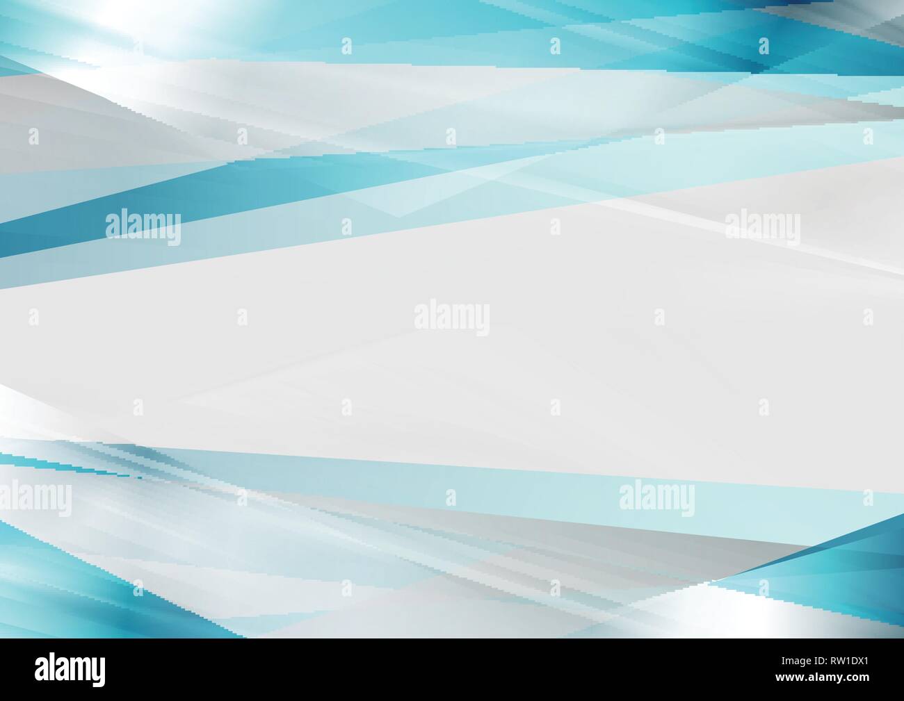 Blue and grey glossy stripes abstract vector background Stock Vector