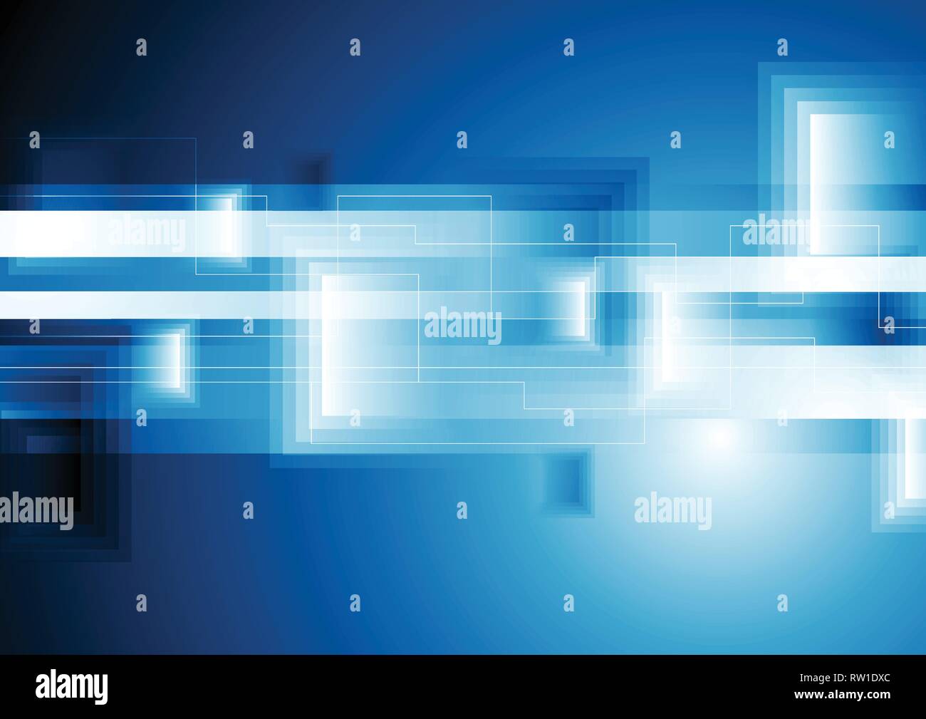 Bright blue technology geometric squares background. Vector design ...
