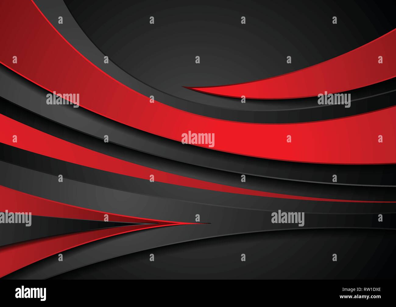 Red and black abstract wavy corporate digital background. Vector ...