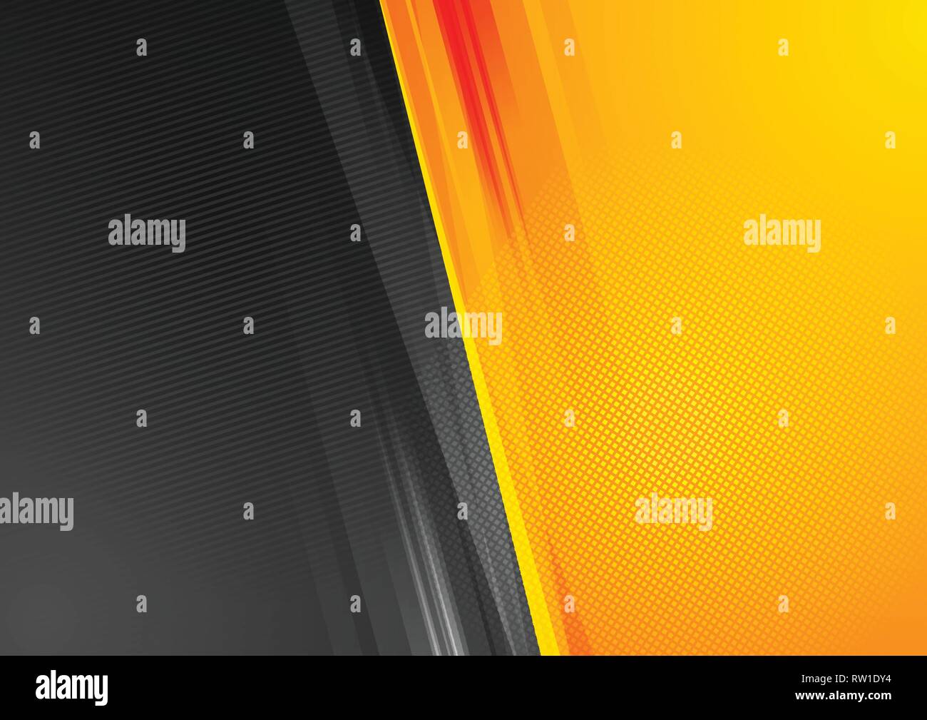 Orange and black abstract tech grunge background. Vector design Stock Vector