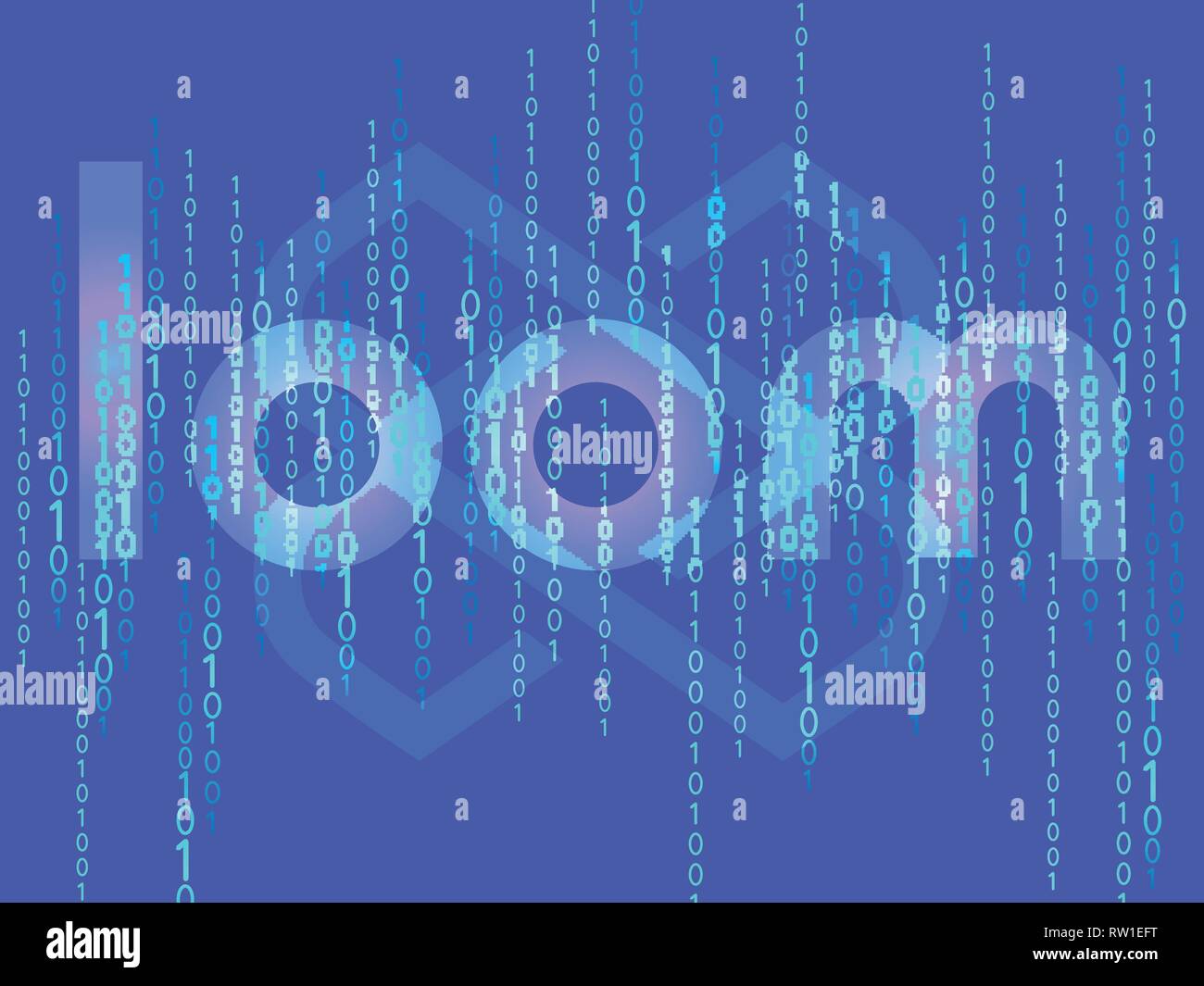 Banner loom and dark blue background . Stock illustration. Crypto currency  symbol Stock Vector Image & Art - Alamy