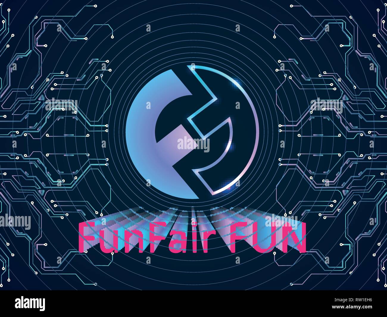 Banner, poster crypto currency symbol funfair on black background. Stock  illustration Stock Vector Image & Art - Alamy