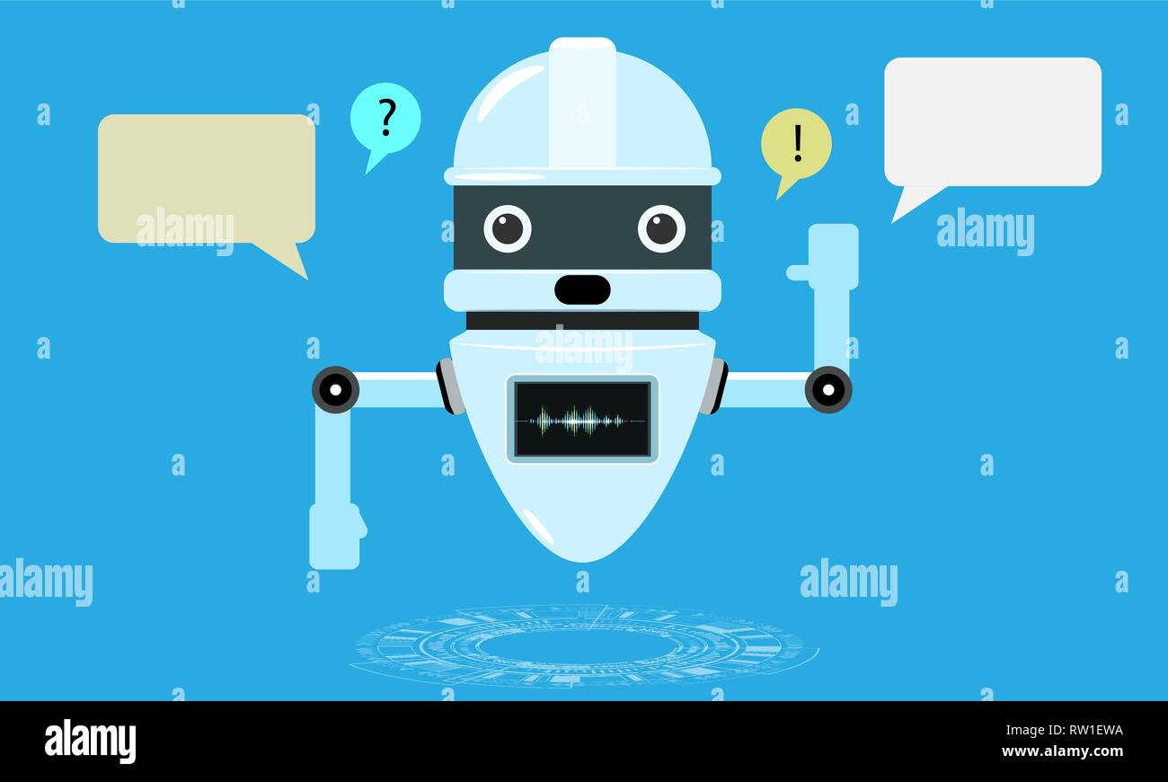 Smart chatbot assistant conversation, online customer support robot. Flat  style Vector illustration Stock Vector Image & Art - Alamy