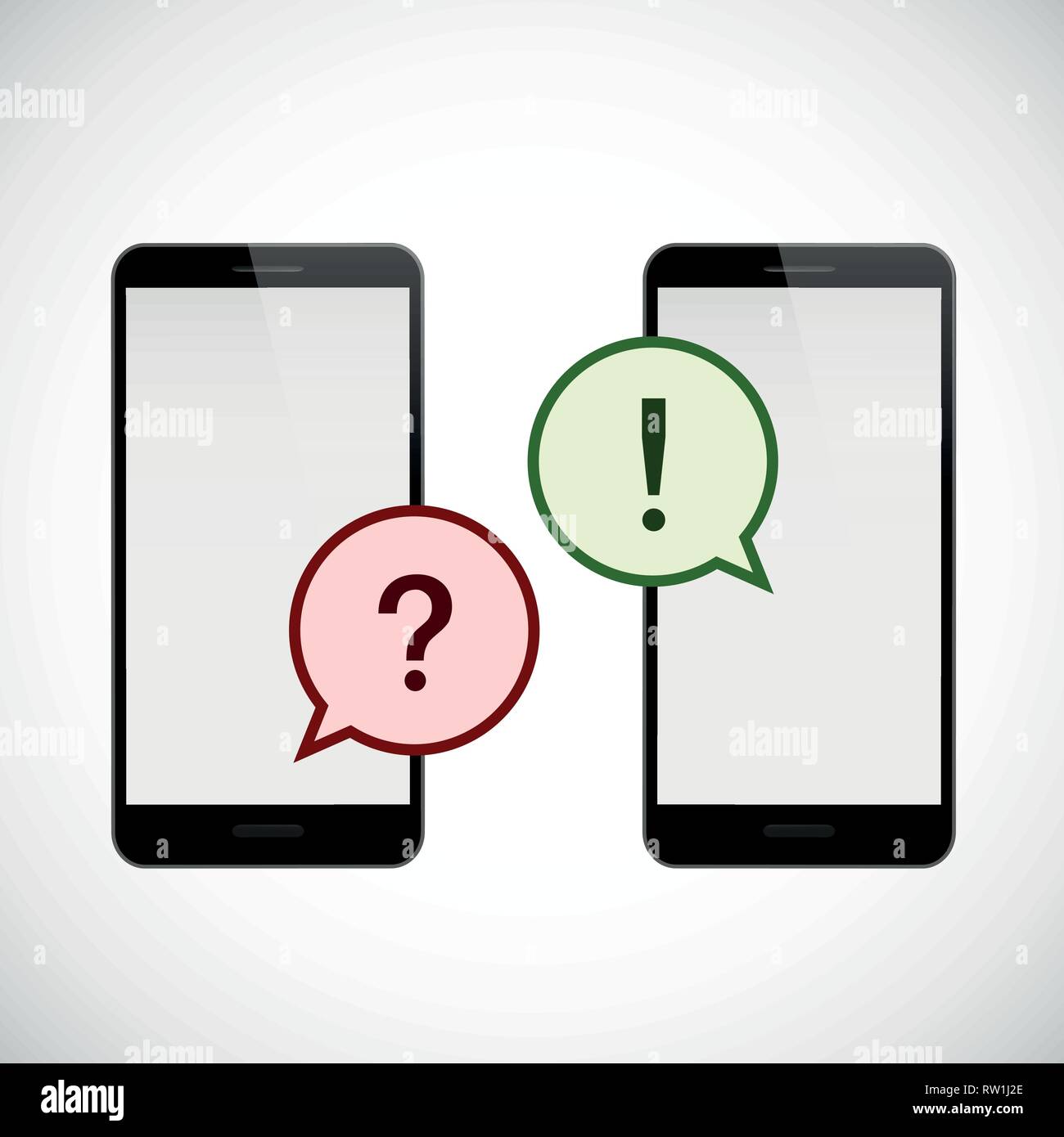 question and answer communication via smartphone vector illustration EPS10 Stock Vector