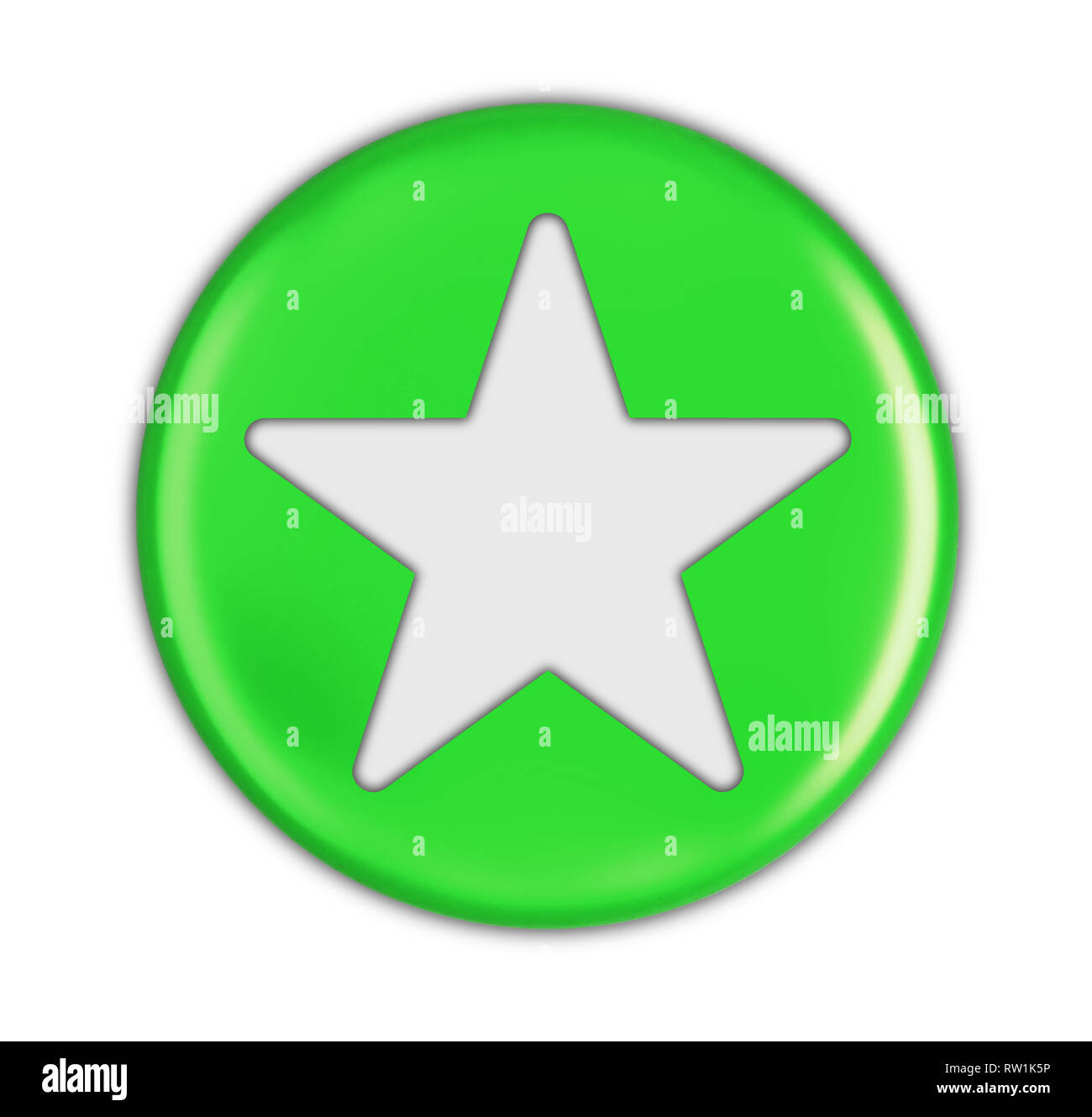 Button with star. Image with clipping path Stock Photo - Alamy