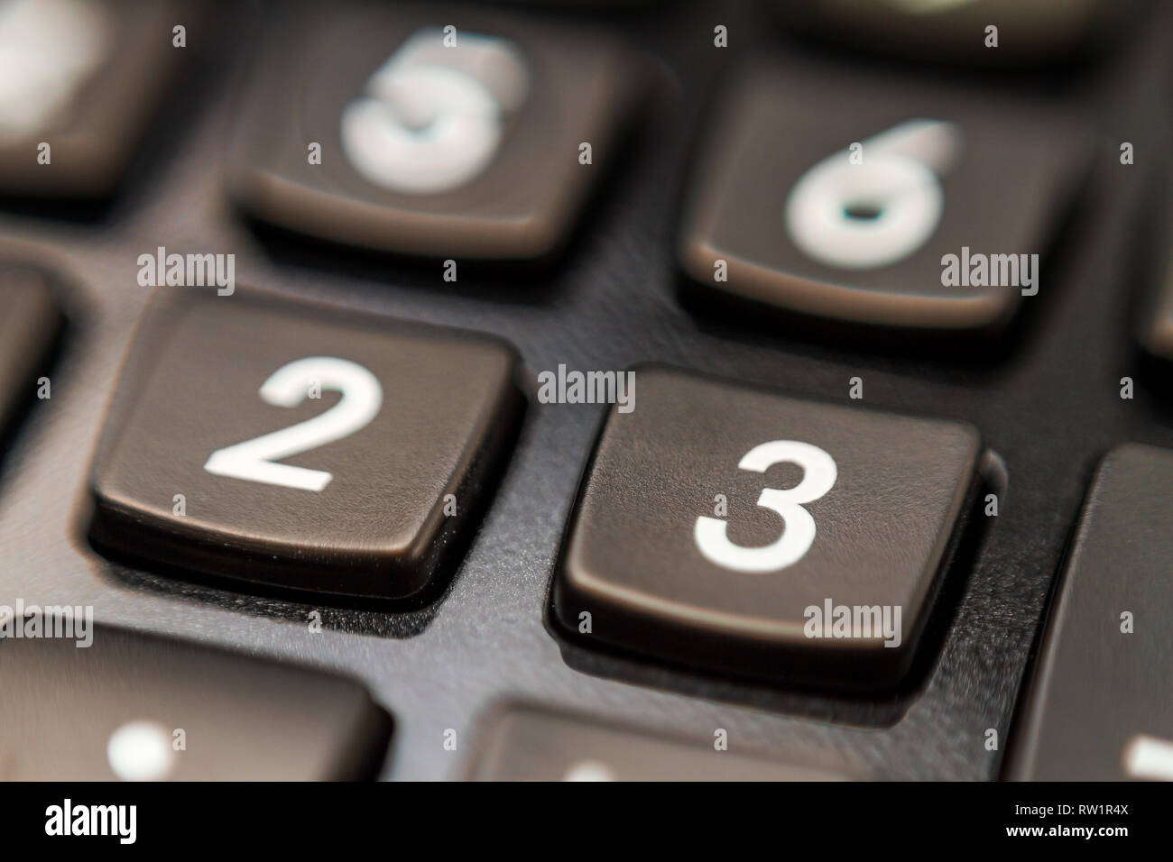 Calculator number pad keys isolated macro Stock Photo Alamy