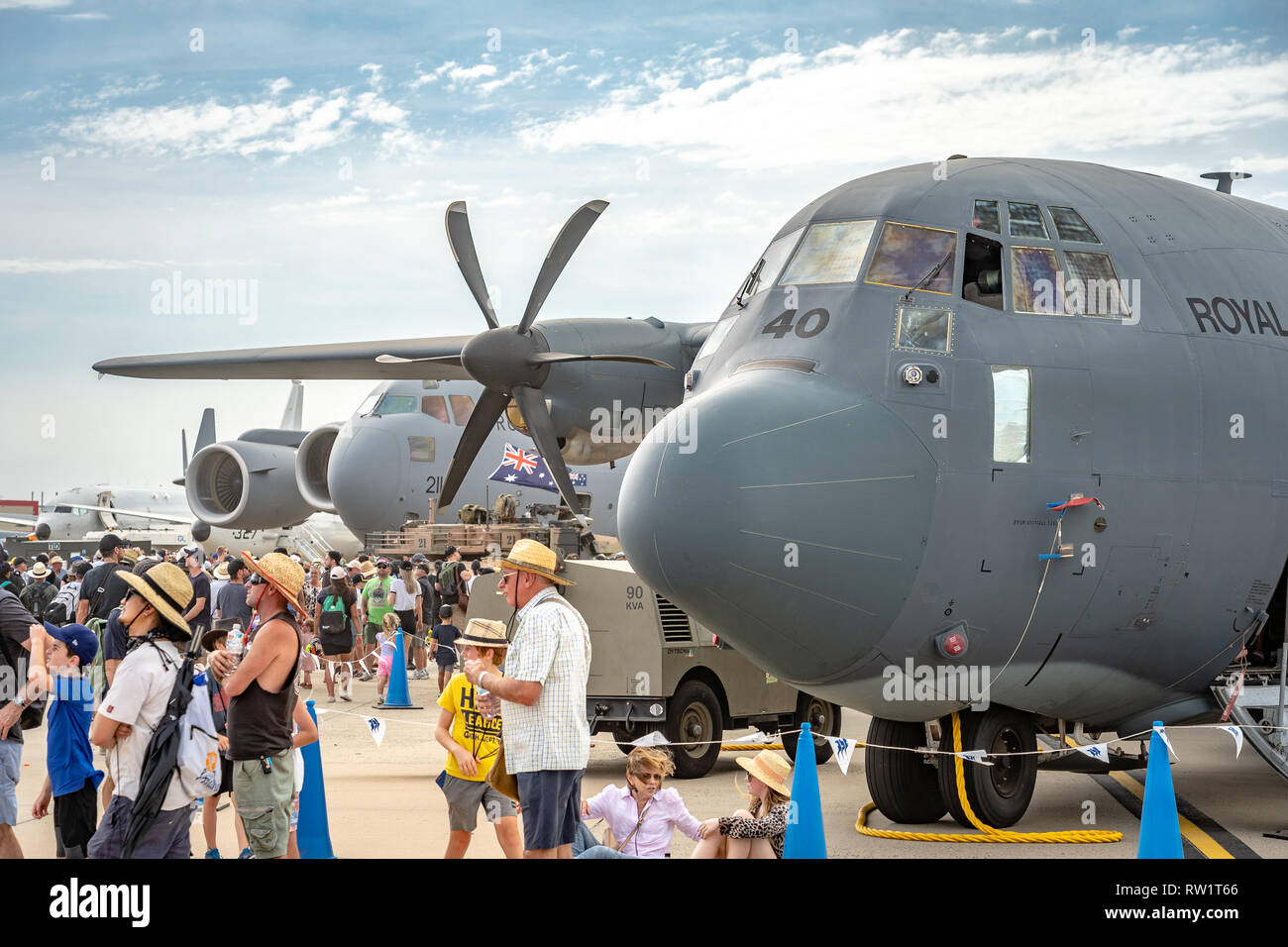 Avalon, Melbourne, Australia - Mar 3, 2019: Military cargo planes Stock Photo