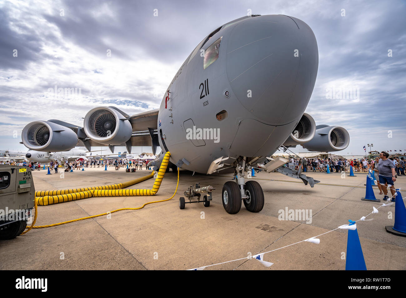Avalon, Melbourne, Australia - Mar 3, 2019: Military cargo plane Stock Photo